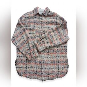 IRO Paris Multi Boucle Tweed Snap Front Jacket Coat Sz FR 40 (Approx L)